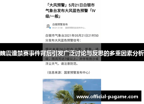 魏震遭禁赛事件背后引发广泛讨论与反思的多重因素分析